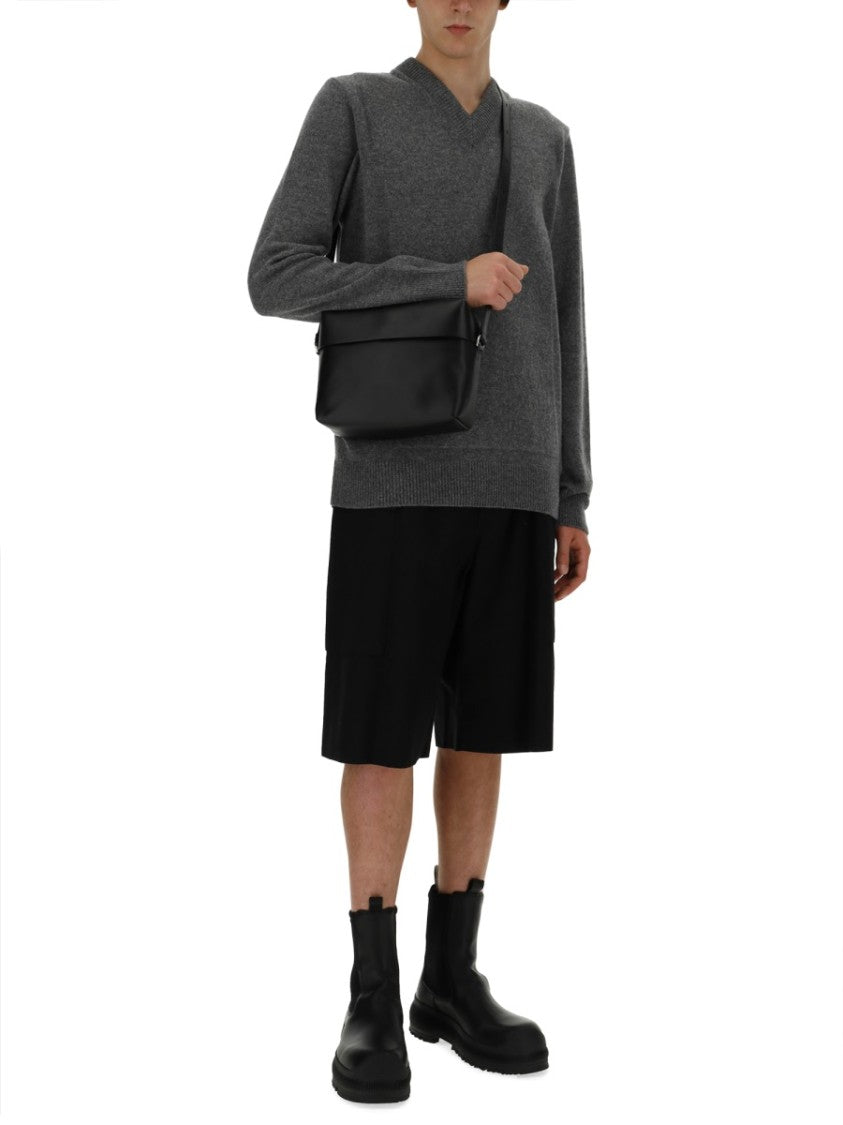 Jil Sander V-Neck Knitwear Sweater With Ribbed Detailing