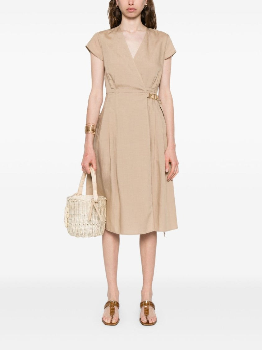 Twin-Set Wrap Design Midi Dress