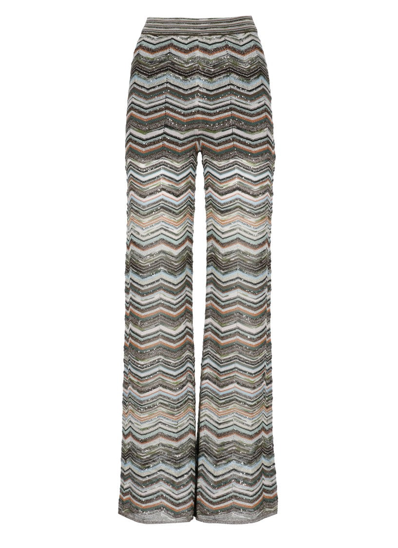 Missoni Wide-Leg Viscose Pants With All-Over Multicolor Lurex Pattern