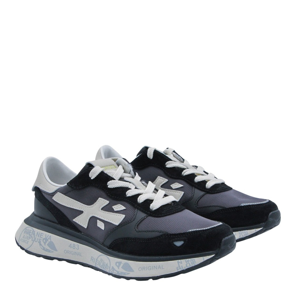 Premiata Distinctive Blue Sneakers With Suede