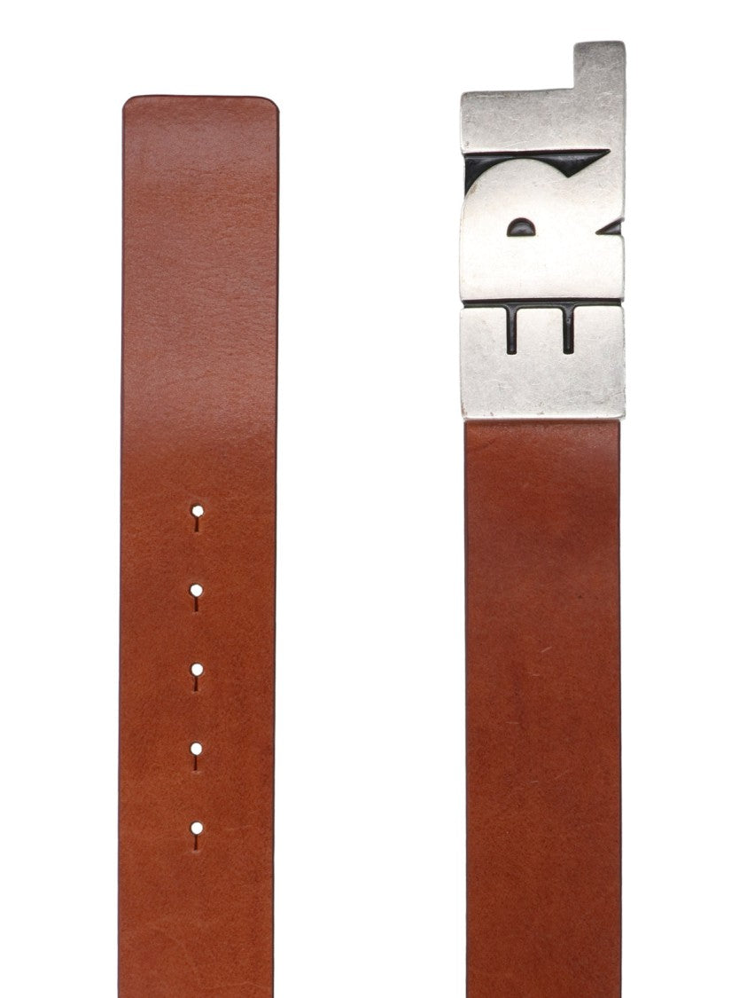Erl Calf Leather Belt With Adjustable Silver-Tone Erl Buckle