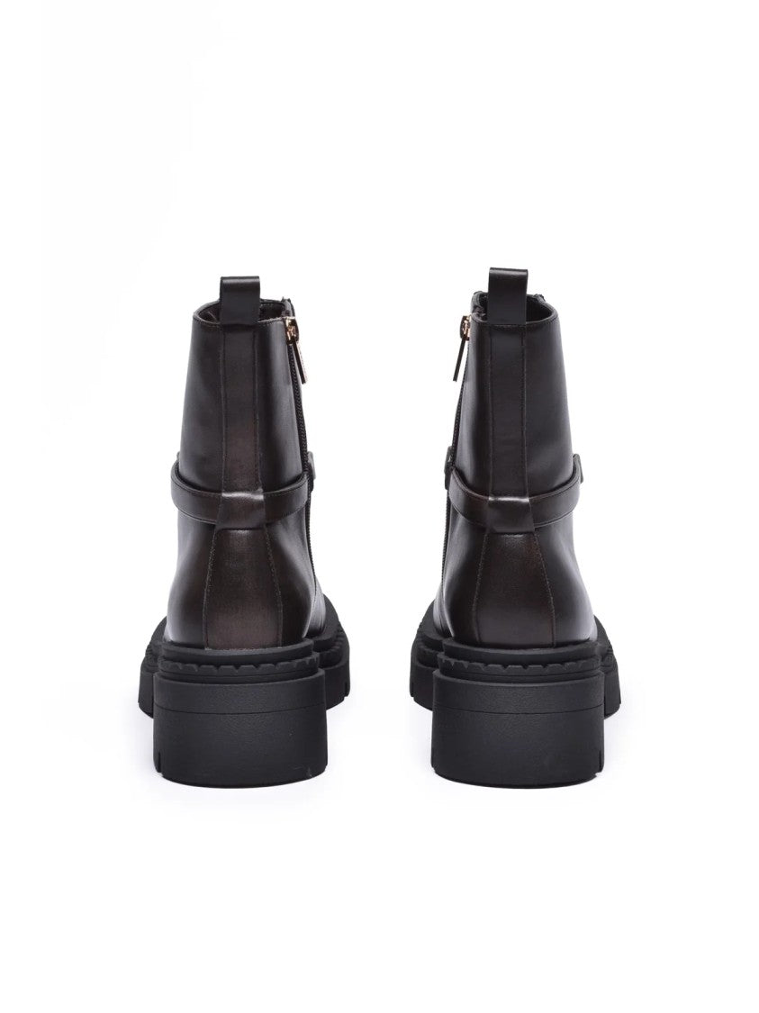Twin-Set Brown Rubber Women's Rubber Ankle Boot