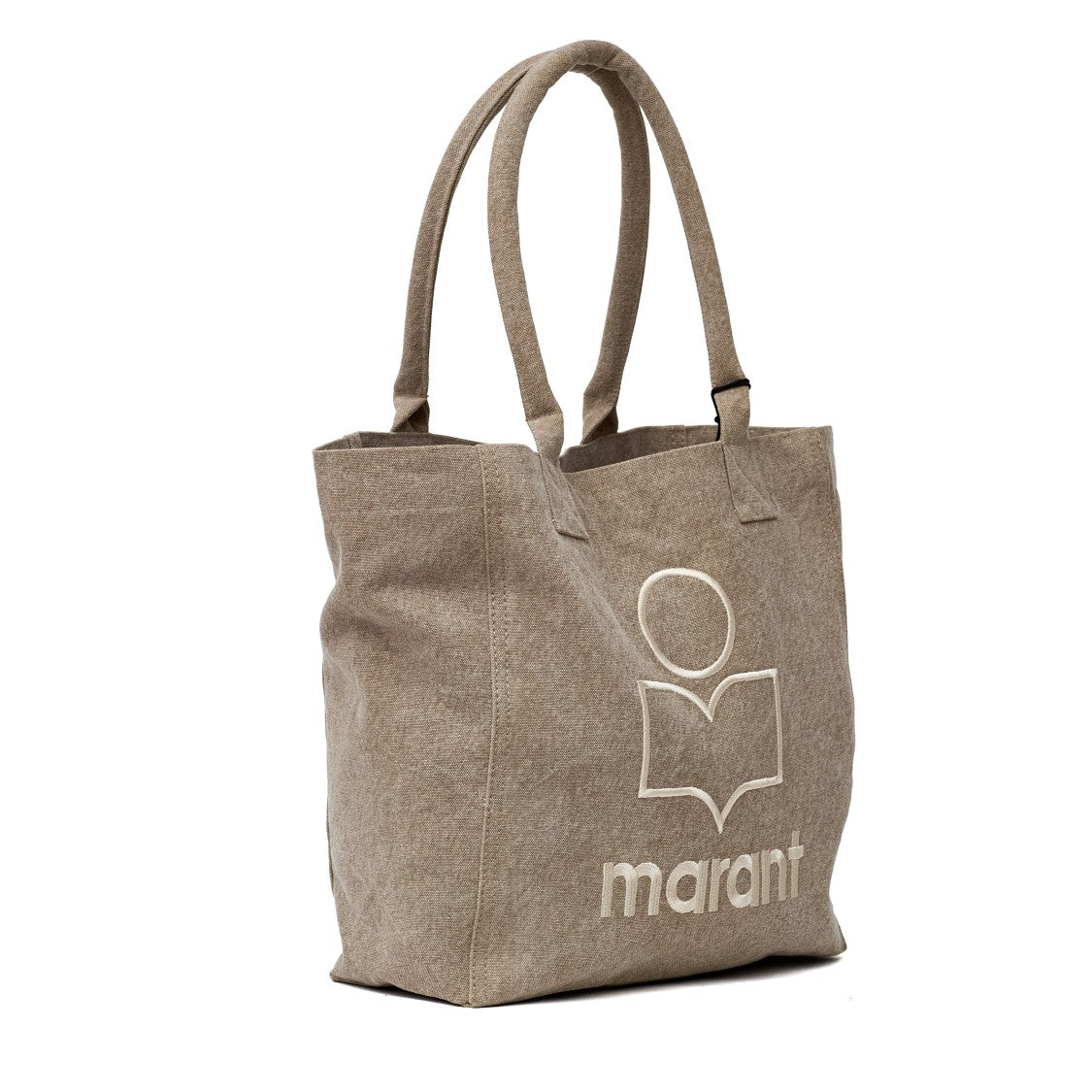 Isabel Marant Small Yenky Washed Cotton Canvas Logo Tote Bag