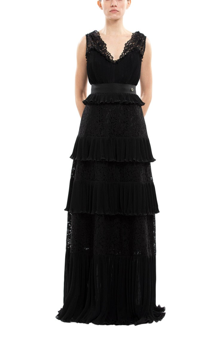 Saiid Kobeisy Pleated Lace Dress