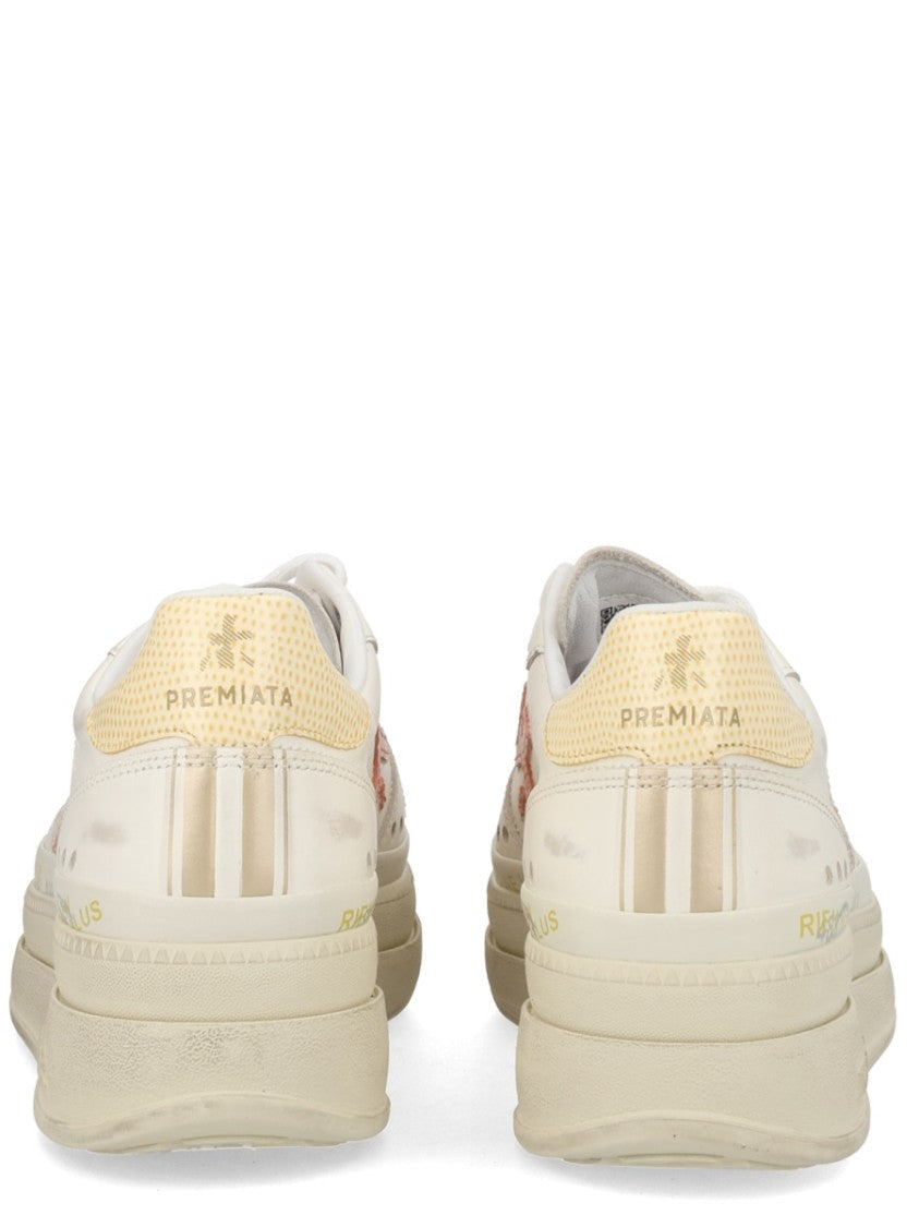 Premiata Micol Calfskin Elevated Sole Sneakers