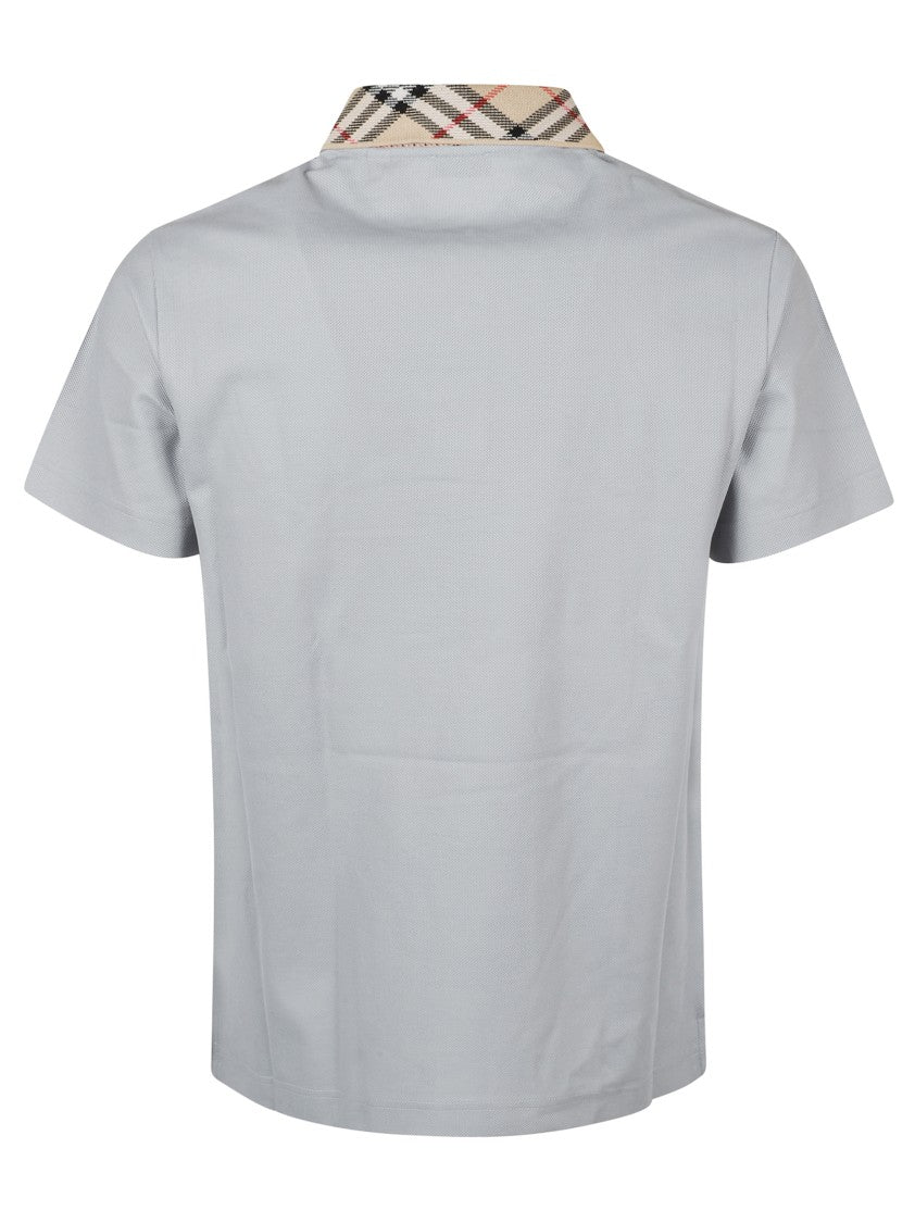 Burberry Polo Shirt With Distinctive Check-Patterned Collar