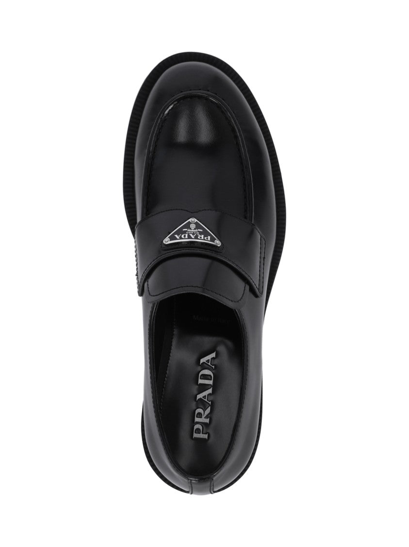 Prada Logo Loafers – Black