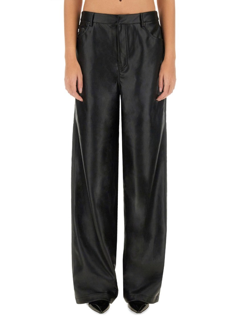 Rotate Wide Leg Faux Leather Pants