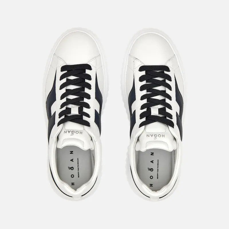 Hogan Navy Accent Chunky Sole Low-Top Sneakers