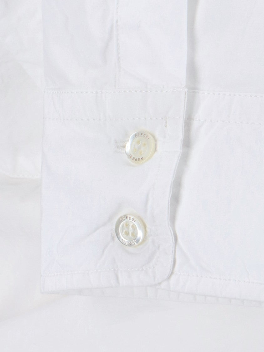 Aspesi White Button-Down Shirt With Structured Collar