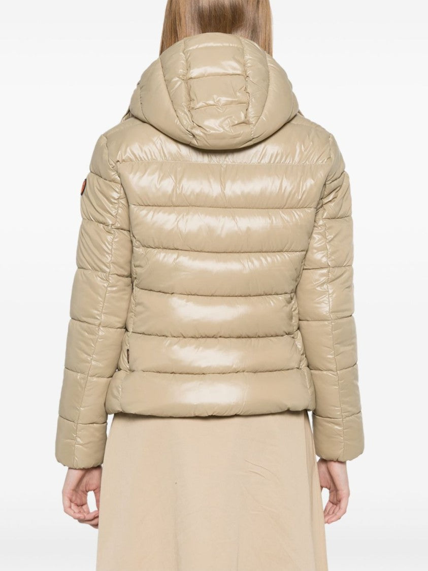 Save The Duck Glossy Quilted Jacket With Detachable Hood