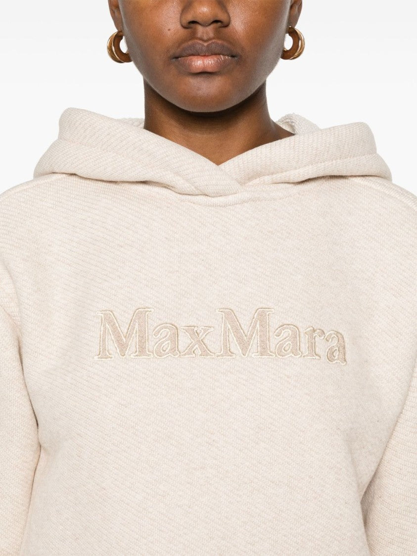 Max Mara Relaxed Fit Hooded Sweatshirt With Textured Finish