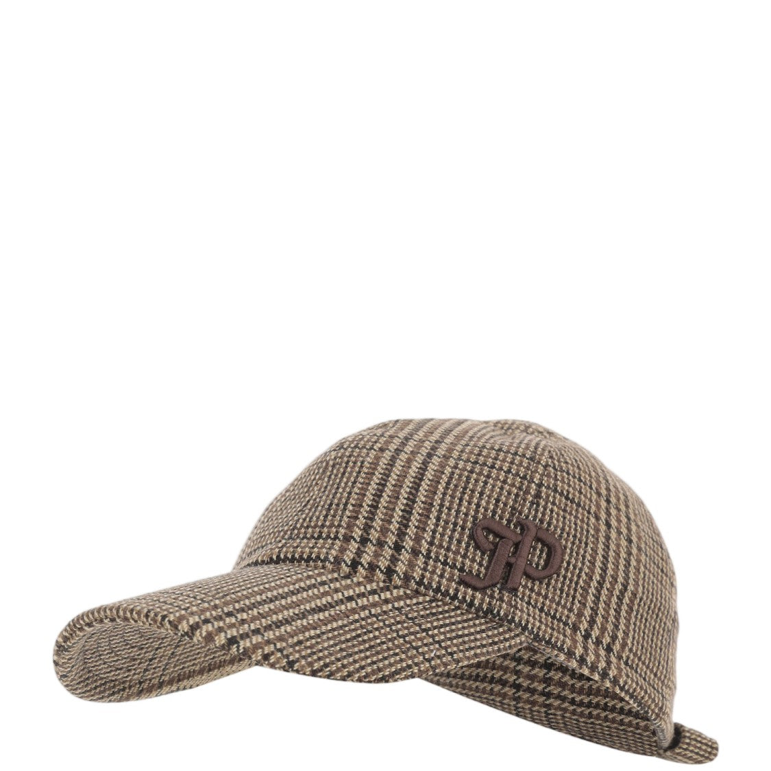 Patou Multi Check Wool-Blend Baseball Cap