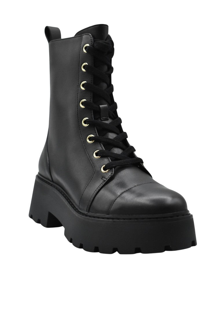Michael Kors Black Leather Boots With Platform Sole