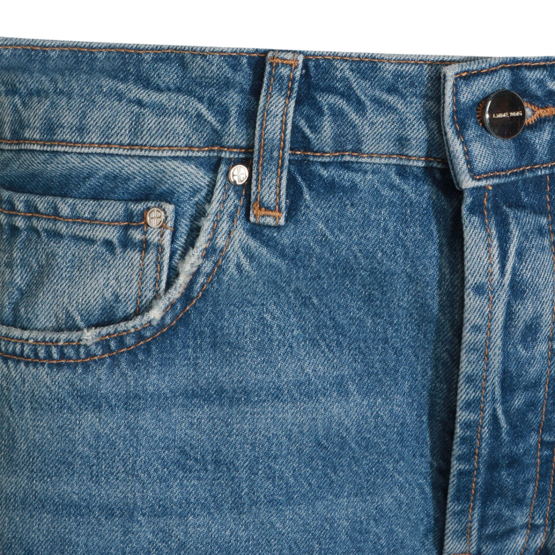 Anine Bing Straight-Leg Denim Jeans With Raw Hems