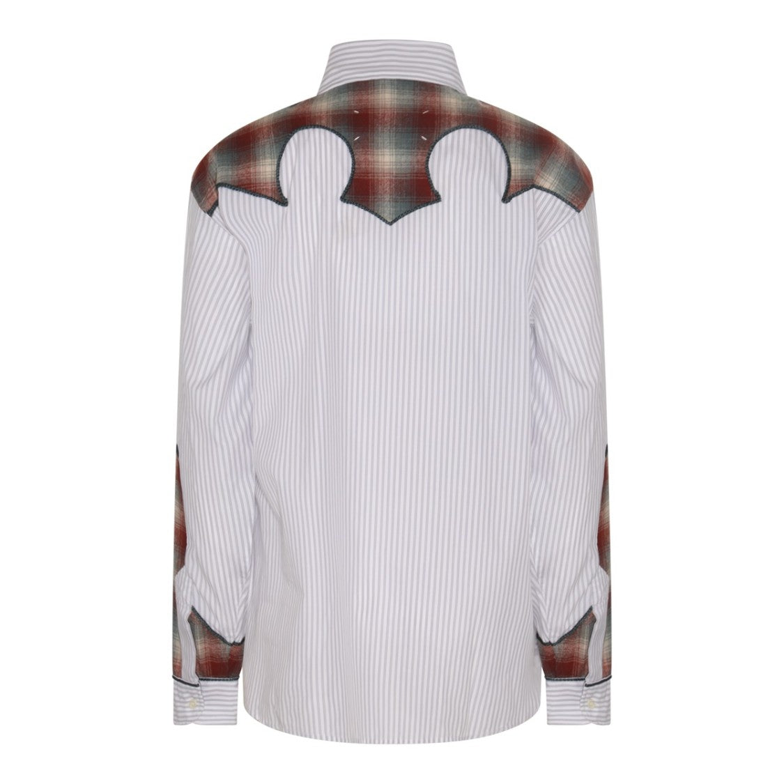Maison Margiela Grey Cotton Check Details Shirt