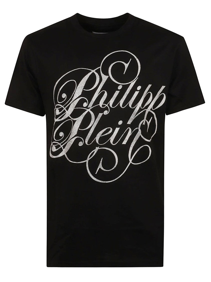 Philipp Plein Classic Black T-Shirt With Shimmering Logo