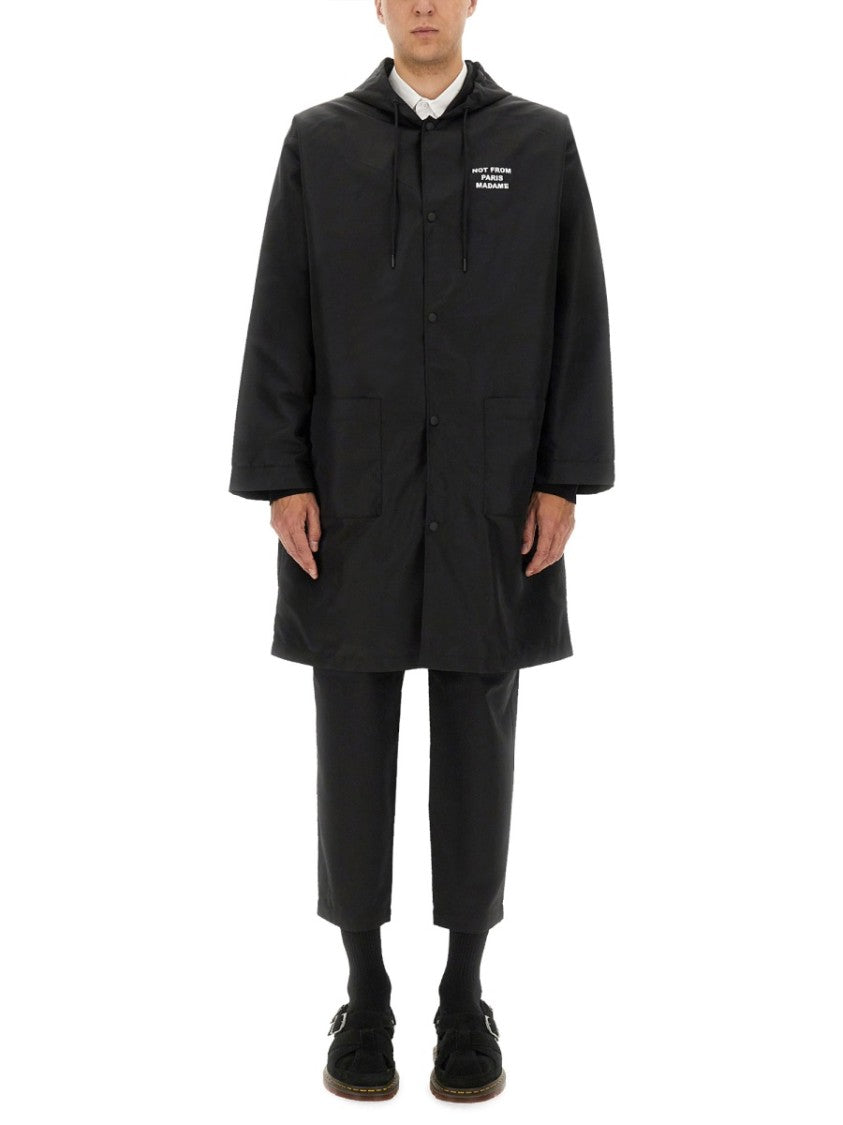 Drôle De Monsieur Relaxed Fit Hooded Parka With Unique Text Details