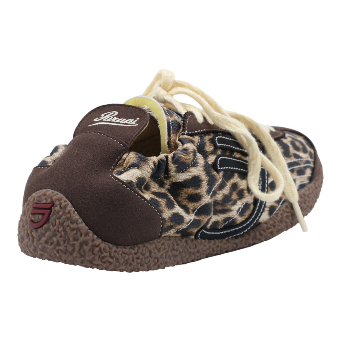 Puraai Leopard Print Dark Brown Accent Sneakers