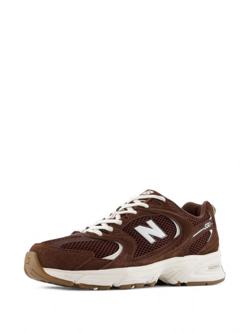 New Balance Sporty Brown Sneakers With Suede And Mesh Accents