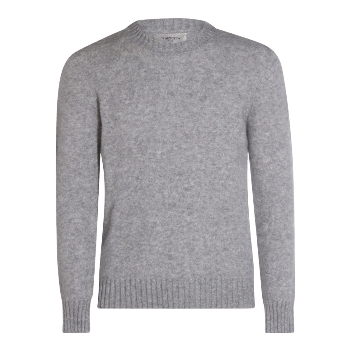 Piacenza Cashmere Textured Knit Sweater With Classic Crew Neckline