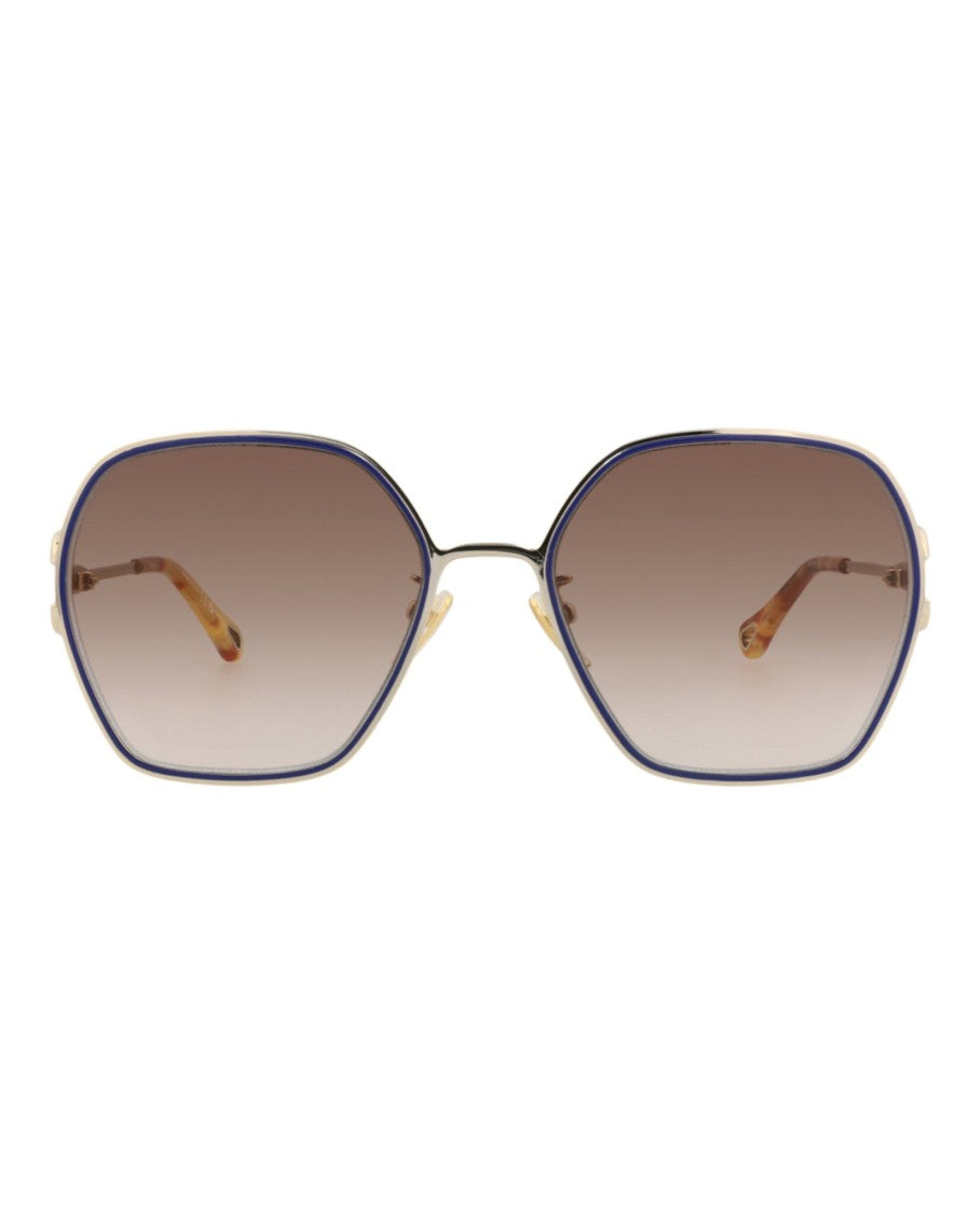Chloé Round-Frame Metal Sunglasses