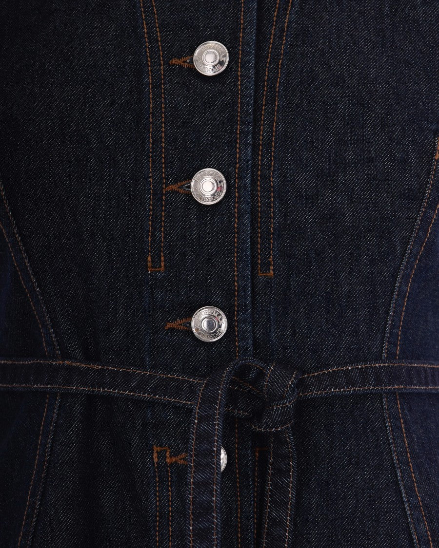 Sportmax Sleeveless Top In Authentic Indigo Denim