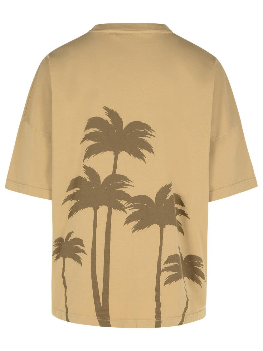 Palm Angels Beige Cotton T-Shirt