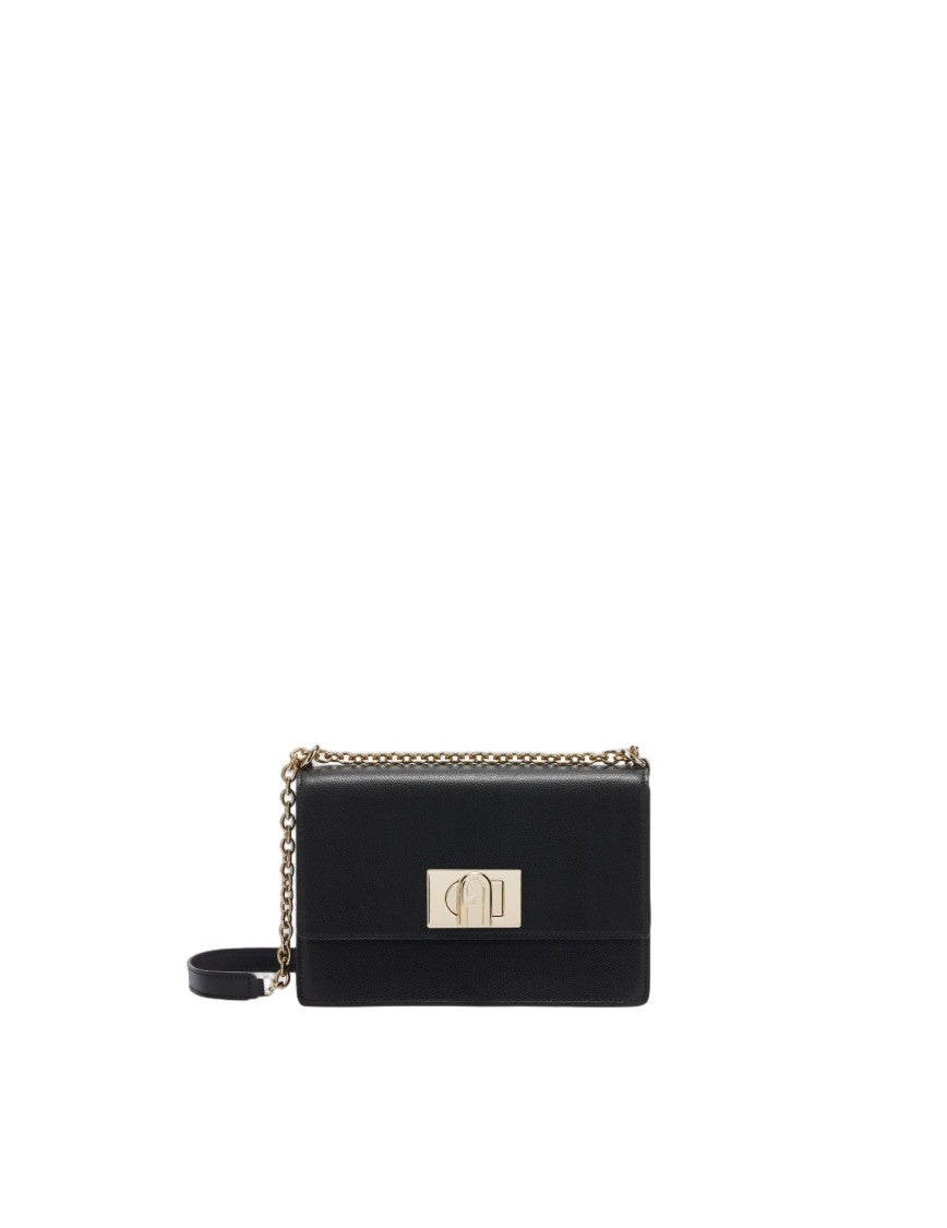 Furla 1927 Mini Leather Croosbody Bag, Black