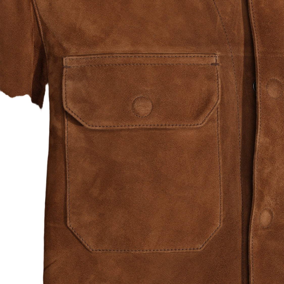 Tom Ford Brown Suede Jacket With Classic Collar And Flap Pockets
