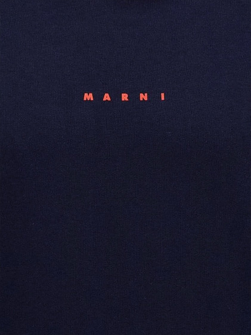 Marni Front Logo Hoodie With Adjustable Drawstring And Kangaroo Pocket