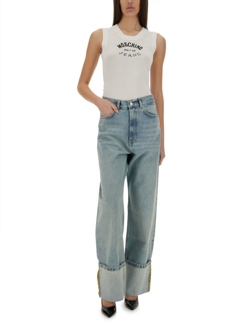 Moschino Knit Top With Inlay Logo
