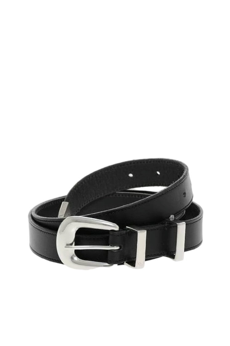 Celine Narrow Black Calf Leather Belt