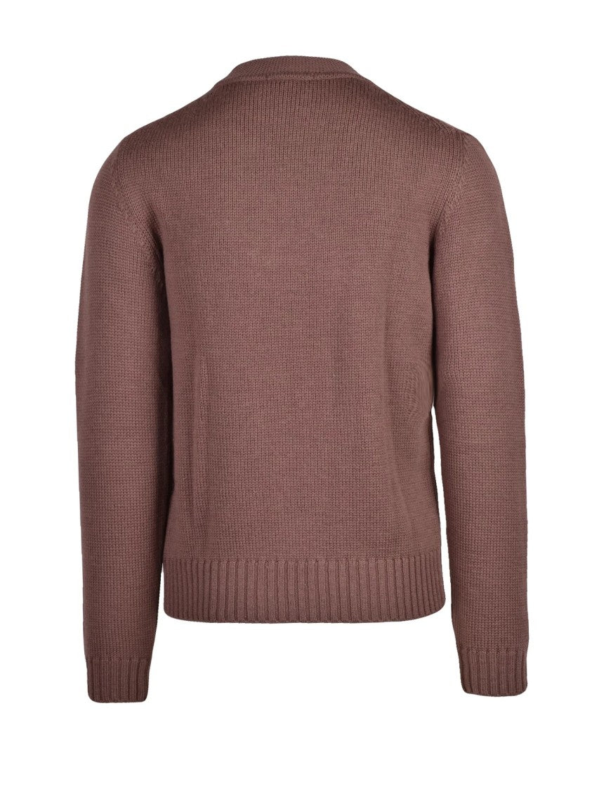 Wool & Co Merino Wool Crew Neck Sweater With Ribbed Detailing