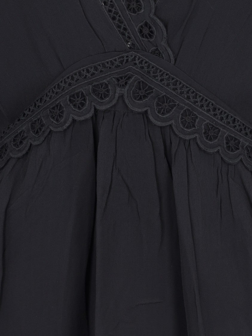 Isabel Marant Étoile Lace Mini Dress In Black Viscose Crepe