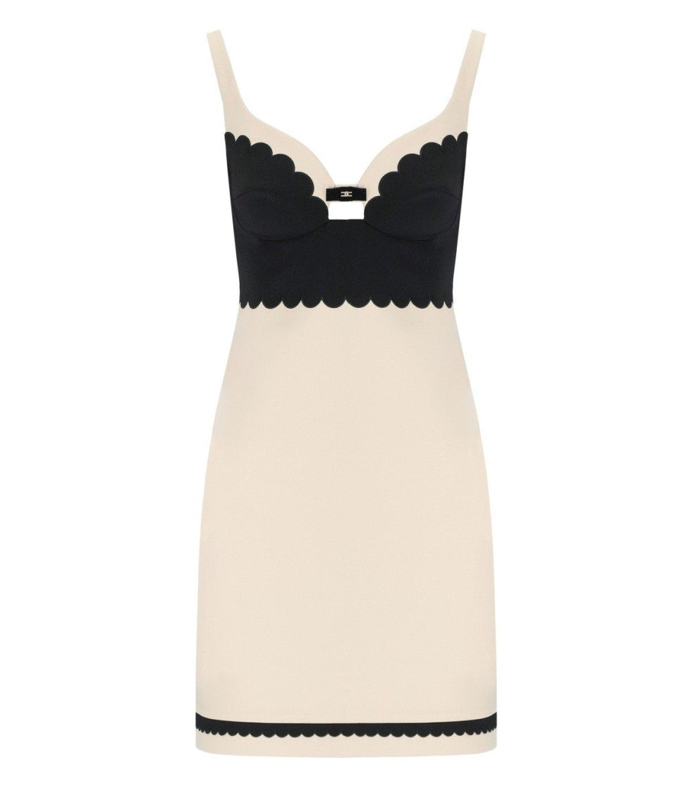 Elisabetta Franchi Butter And Black Dress