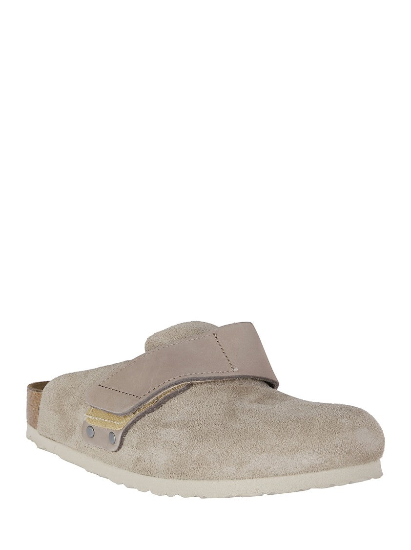 Birkenstock Soft Suede Mules With Velcro Strap