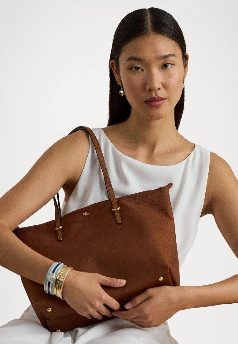 Lauren Ralph Lauren Brown Keaton 26 Recycled Tote Bag