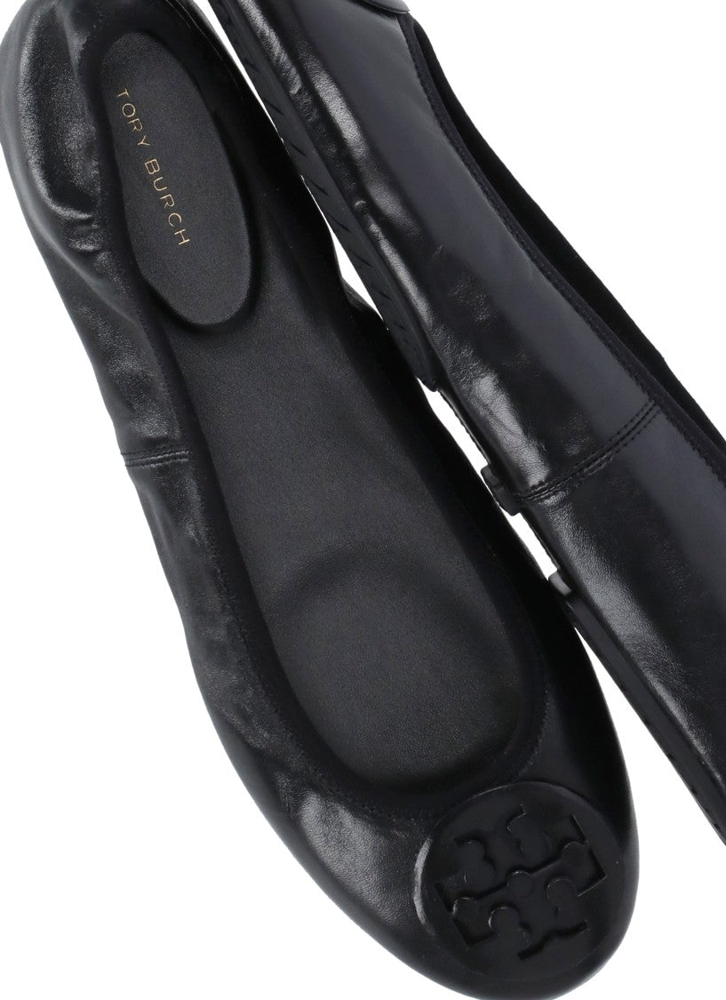Tory Burch Black Reva Leather Flats