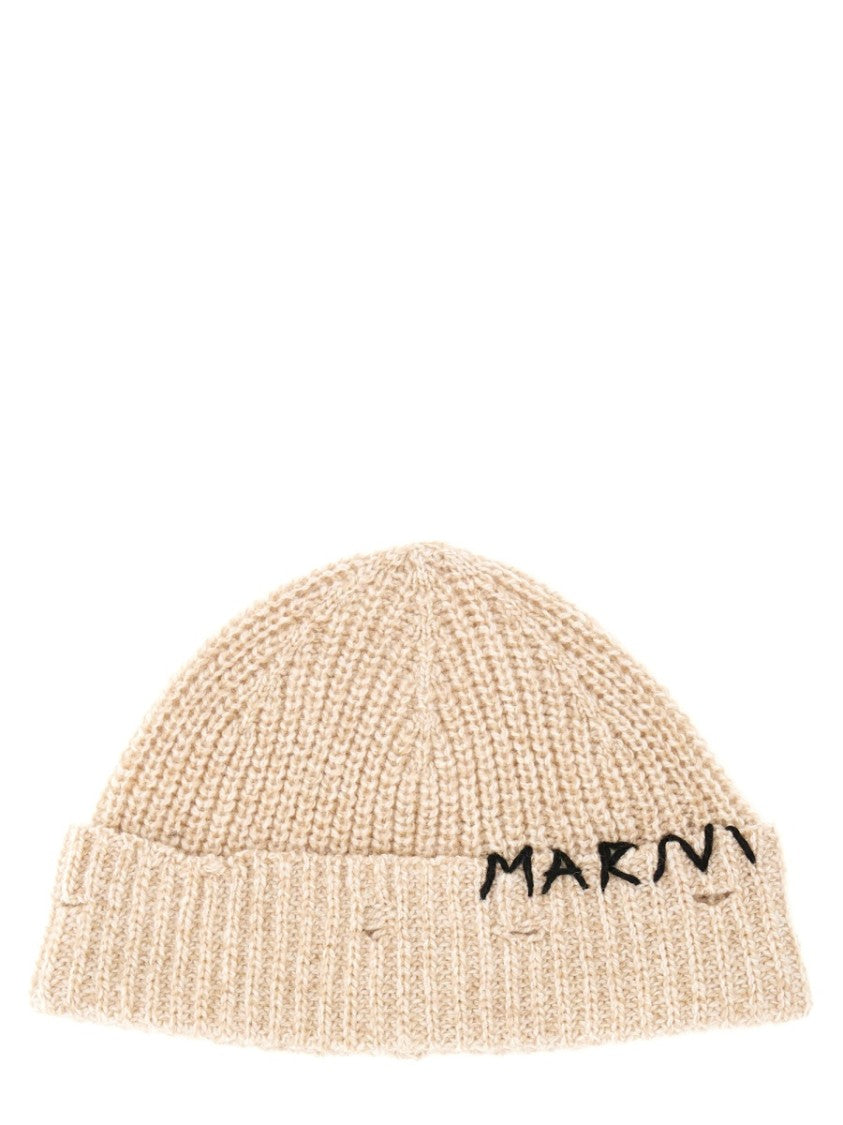 Marni "Marni Mending" Embroidery Beanie Hat