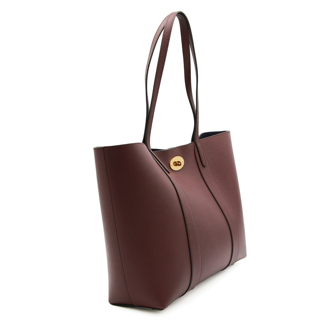 Mulberry Textured Burgundy Leather Tote With Gold-Tone Hardware