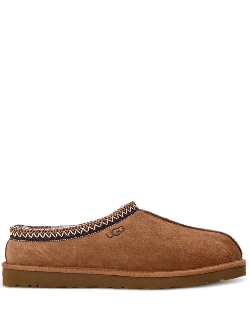 Ugg Contrasting Zigzag Stitching Suede Mules