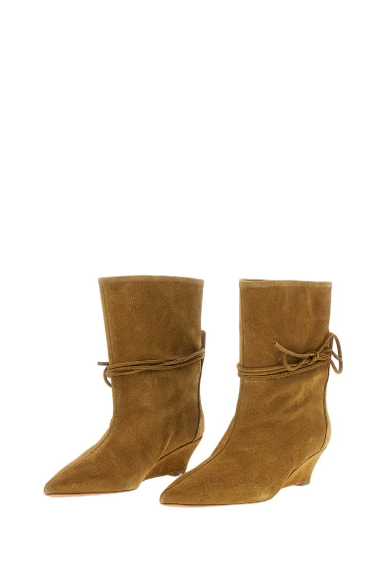 Odissi Olive Green Suede Gemma Ankle Boots
