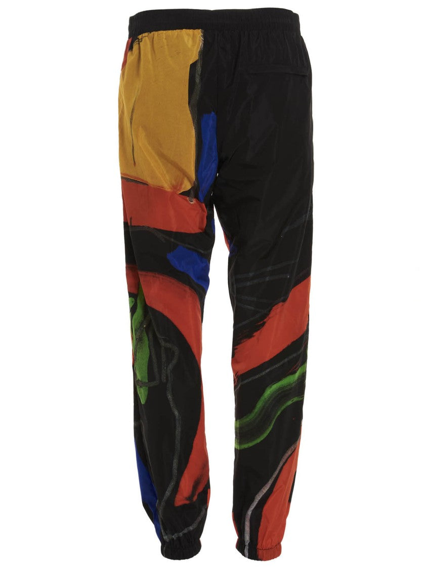 Moschino Contrast Print Nylon Joggers With Elastic Waistband