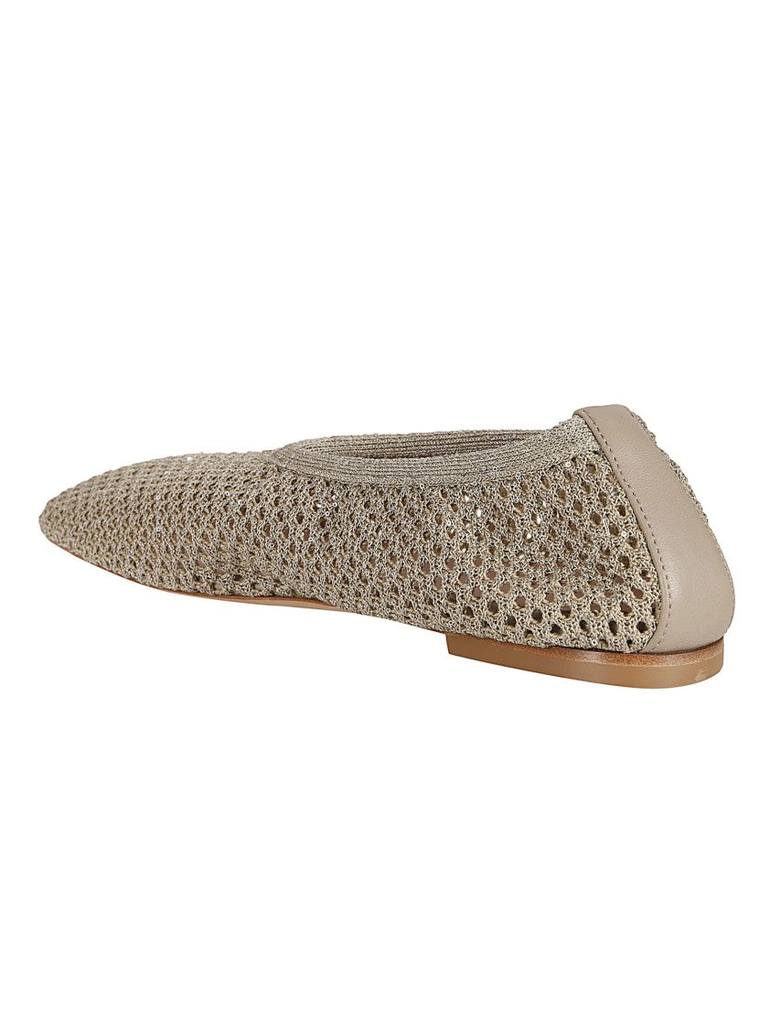 Fabiana Filippi Pointed Toe Flat Shoes With Breathable Mesh Upper