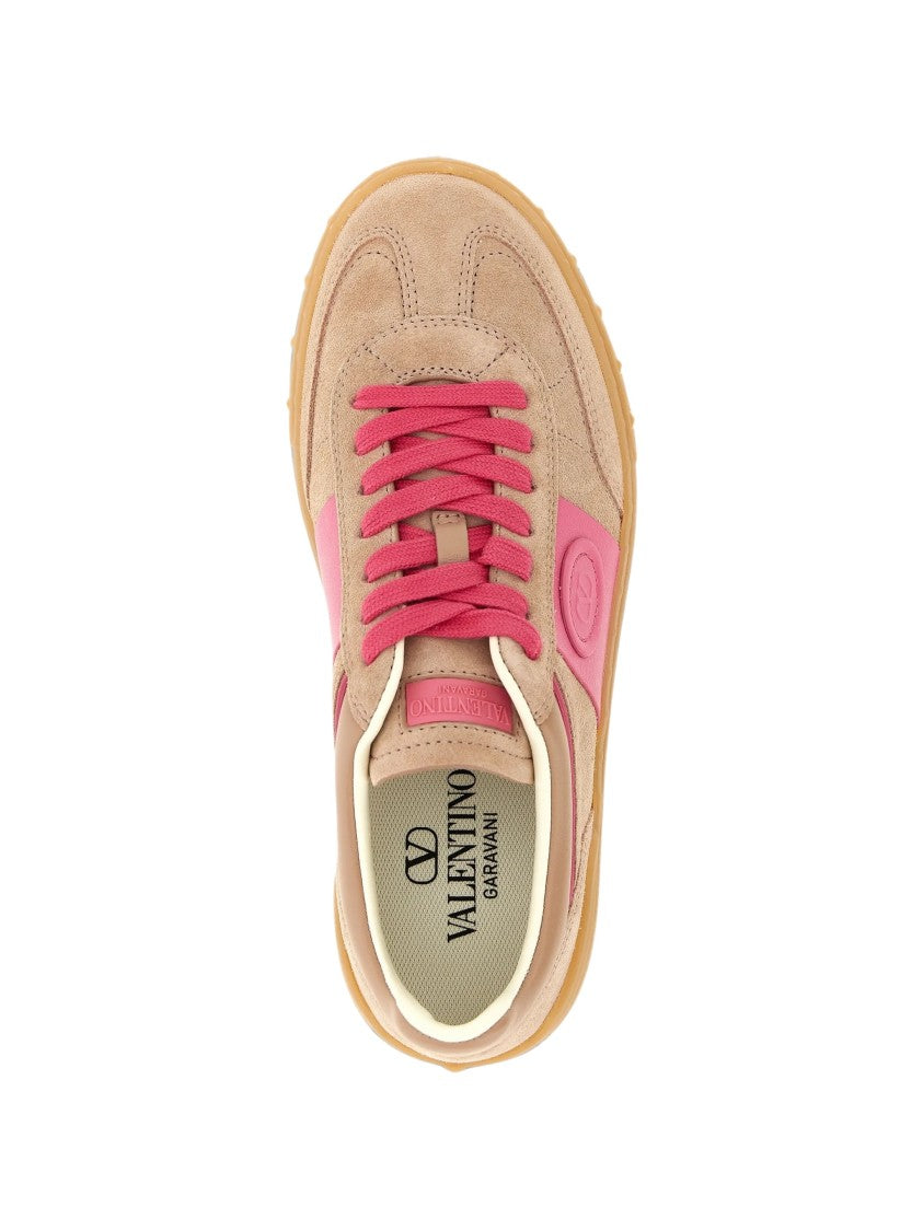 Valentino Suede Upvillage Pink Accent Sneakers