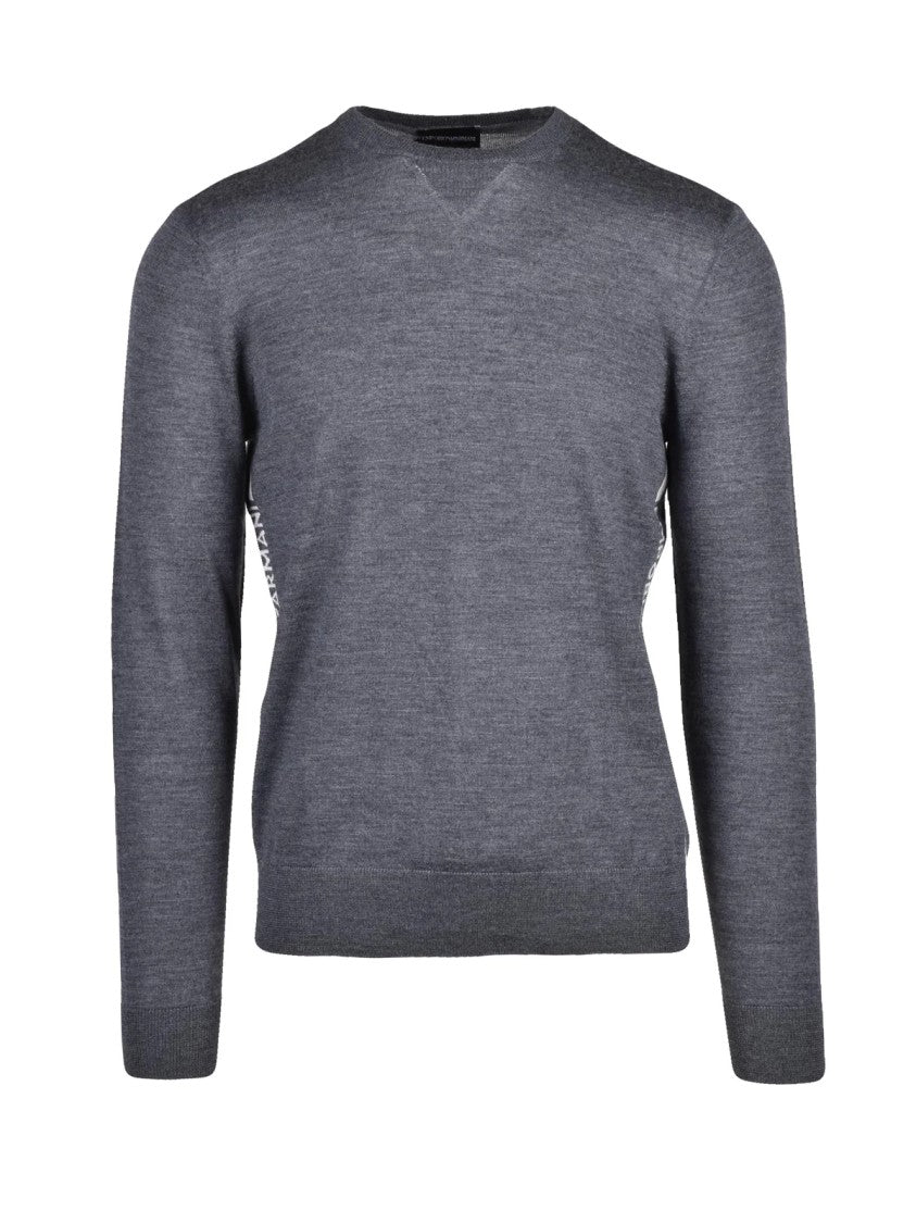 Emporio Armani Classic Crew Neck Sweater In Fine-Knit Virgin Wool
