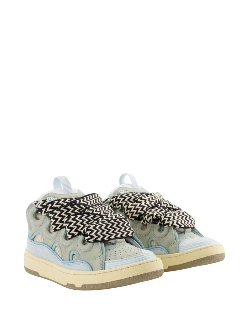 Lanvin Layered Light Blue And Grey Sneakers
