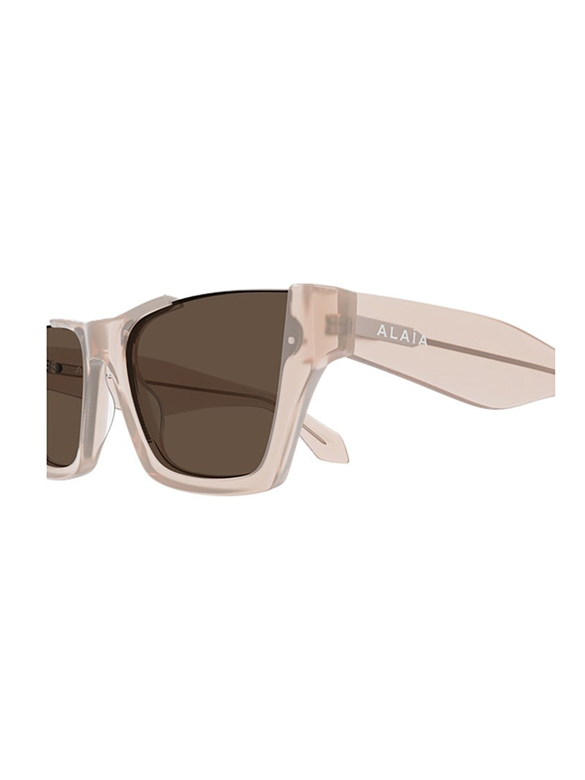 Alaïa Pink/Purple Aa0081s Rectangular Beige Sunglasses