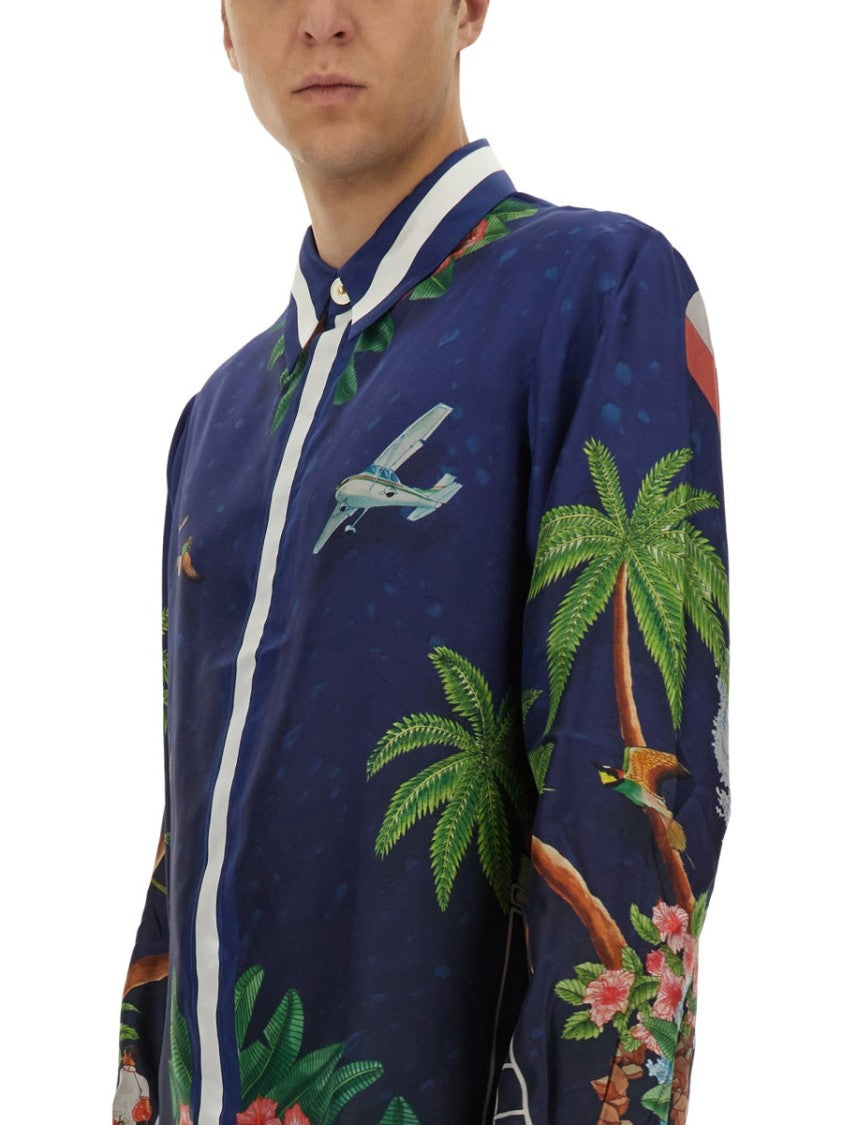 Casablanca "Surf Club Midnight" Print Shirt